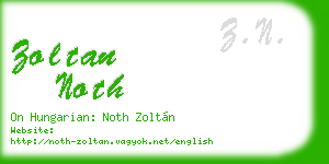 zoltan noth business card
